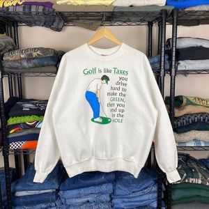 Vintage 90s golfing sweatshirt funny